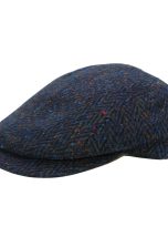 Borsalino Berretto Coppola Uomo 100% Lana Vergine Blu Fantasia