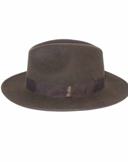 Borsalino Cappello Uomo Alessandria Lana Cinta Cannete 100% Lana Feltro Marrone