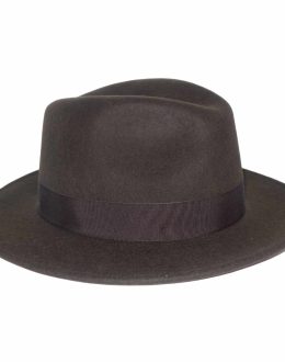 Borsalino Cappello Uomo Alessandria Lana Cinta Cannete 100% Lana Feltro Marrone