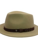 Panizza Cappello Uomo Beige Fine Quality Hand Crafted 100% Lana Waterproof
