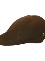 Panizza Cappello Invernale Uomo Berretto in 100% Pelle Gatsby Marrone (1)