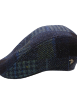 Panizza Cappello Uomo Berretto Invernale Blu a Spicchi Lana 100% Stripe 7933 (1)