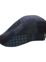 Panizza Cappello Uomo Berretto Invernale Blu a Spicchi Lana 100% Stripe 7933 (2)