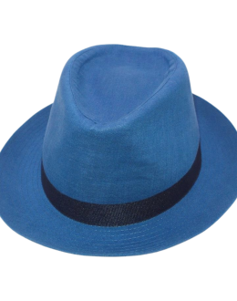 Cappello Guerra 1855 100% Lino Blu Uomo Made In Italy Classico