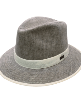 Cappello Uomo Guerra Grigio Bianco 100% Lino Uomo Estivo
