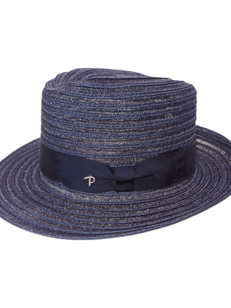 Cappello Pescatora Estivo Uomo Panizza Handcrafted Blu Fine Quality 100% Paglia Made in Italy VE019