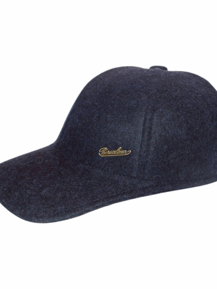 Cappello Baseball Borsalino Timothree Uomo Unsex in Feltro 100% Lana Blu