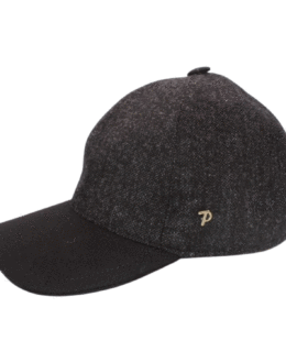 Panizza Cappello Baseball Grigio Antracite 100% Lana Made In Italy Uomo Donna