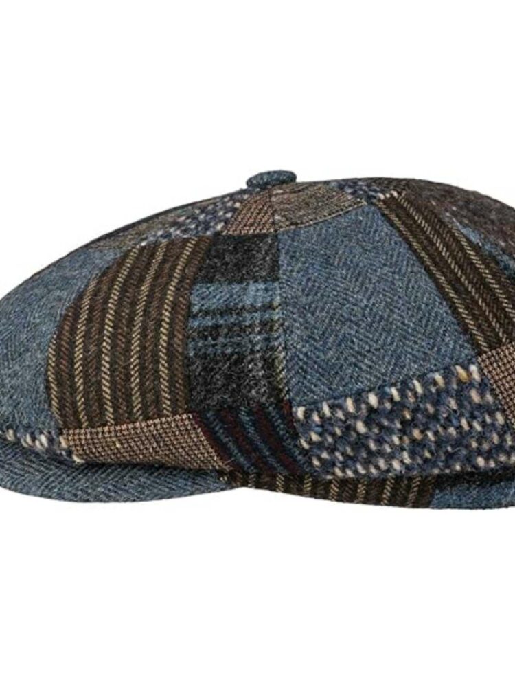 Stetson Coppola Hatteras Classic Patchwork Uomo Berretto Piatto Autunno/Inverno Made In Eu