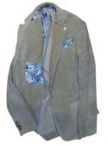 Giacca Beige Velluto a Coste Larghe Cautieri con Pochette e richiami Floreali 2