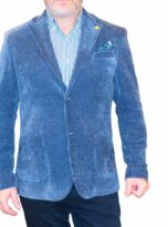 Giacca Uomo Cauteri Azzurra in Velluto – Elegante, Sartoriale, Made in Italy