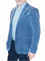 Giacca Uomo Cauteri Azzurra in Velluto – Elegante, Sartoriale, Made in Italy 2
