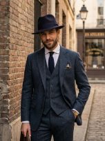 Cappello Uomo Borsalino Blu in Feltro di Lana Elegante Made in Italy (2)