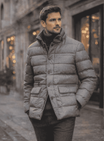 Giubbotto Giacca Invernale Uomo Grigio Harper Maximilian Tyrol Microdaune Austria 2