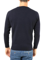 Maglia Maglione Uomo ALAN PAINE Lenzie Girocollo – 100% Lambswool Blu Navy 2