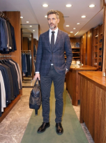 Pantalone Uomo JECKERSON JACK Slim Fit – Chino Uomo Blu in Gabardina Stretch