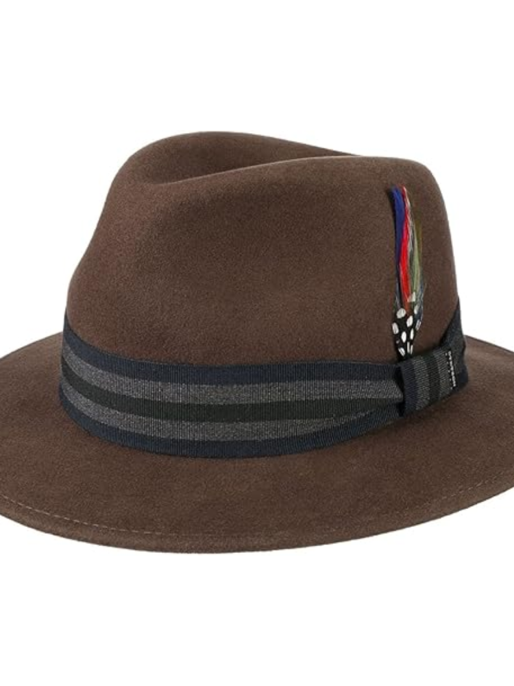 Stetson Hatteras Coppola Uomo Cappello Newsboy Classico Elegante Marrone