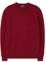 Alan Paine Pullover Uomo LENZIE Poppy – Maglia Girocollo in 100% Lambswool Rosso Papavero 2