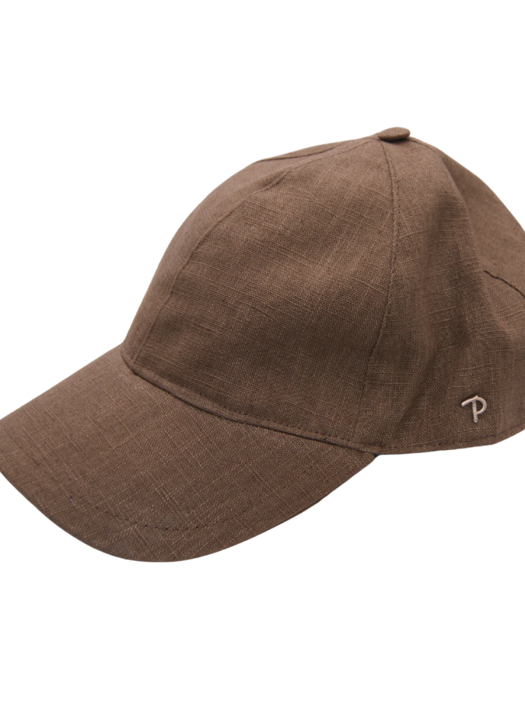 Panizza Berretto Baseball Beige kaki Bob 100% Lino Estivo